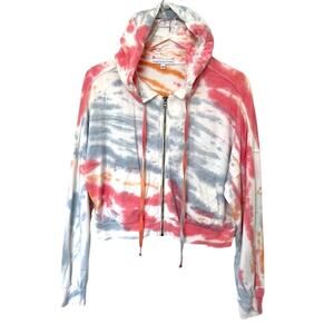 Young Fabulous and Broke Tie Dye Cropped Full Zip Hoodie M Athleisure Jacket YFB